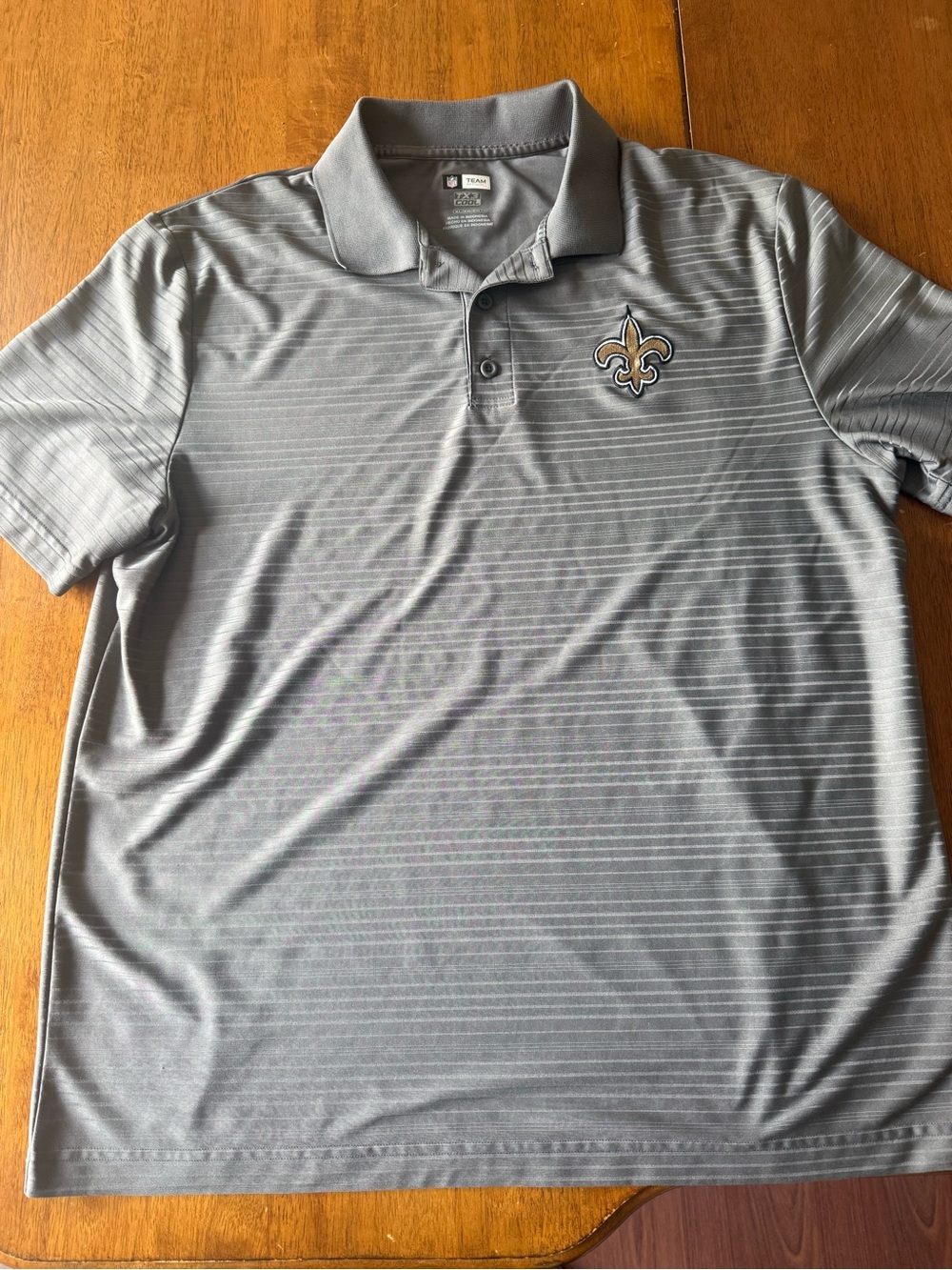 NFL Saints Gray Striped Polo